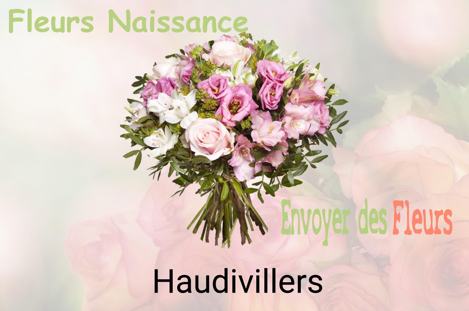 Bouquet de fleurs de naissance livré à Haudivillers